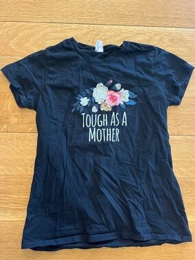 Women’s black Floral "Tough As A Mother" Graphic Tee medium